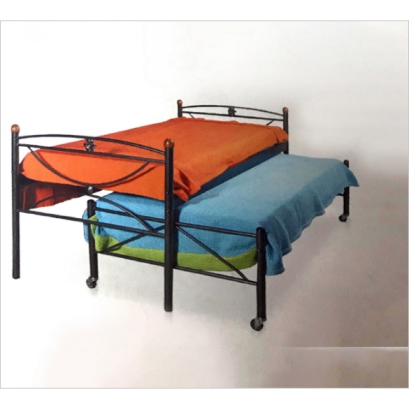 Μεταλλική Κουκέτα - Κρεβάτι με ρόδες Ν11