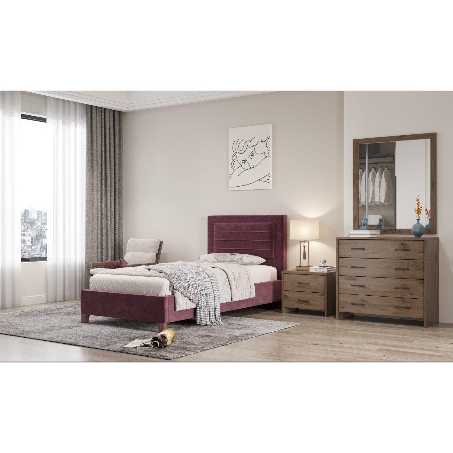 Κρεβάτι 107 με ύφασμα Κρεβάτι 107 με ύφασμα