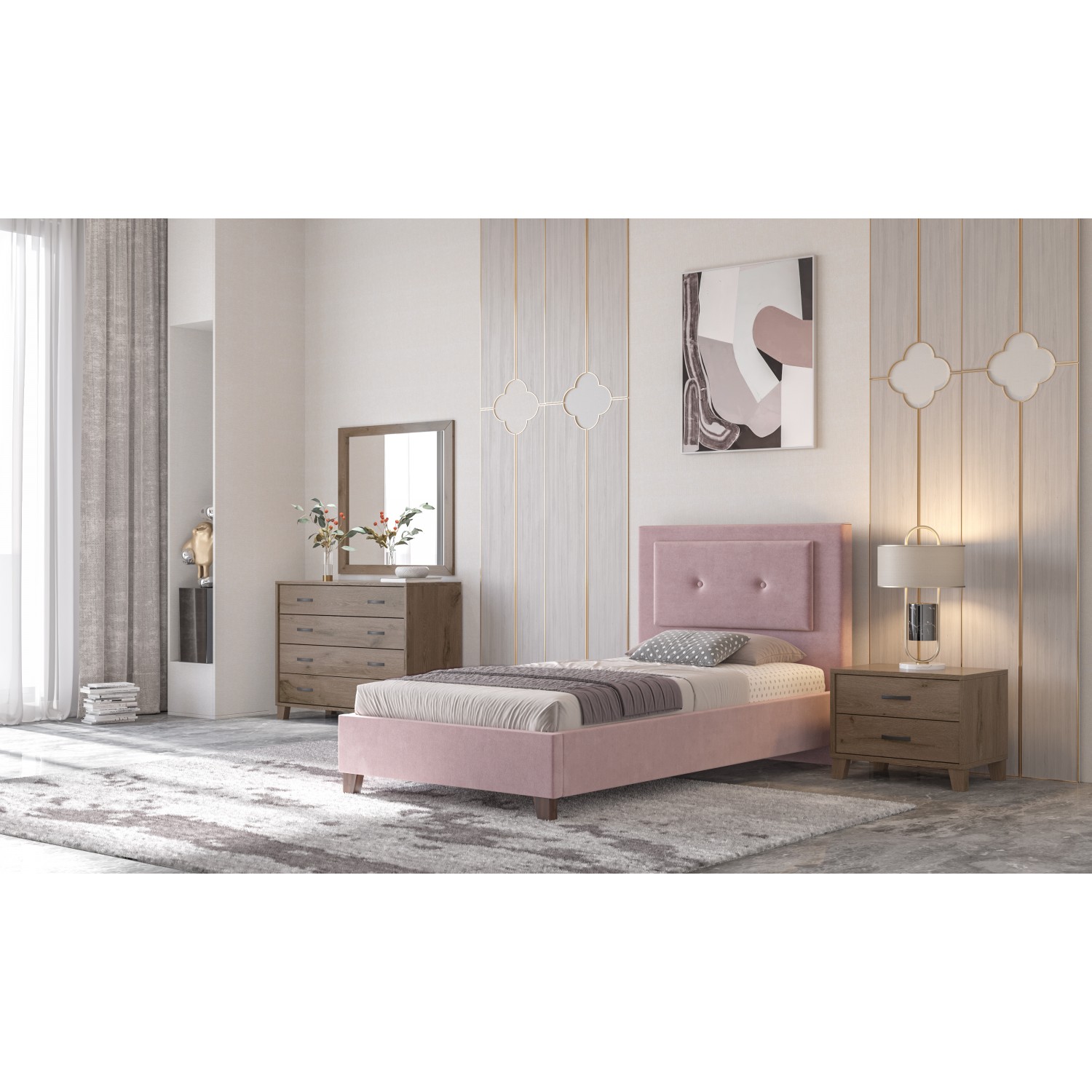 Κρεβάτι 107 με ύφασμα